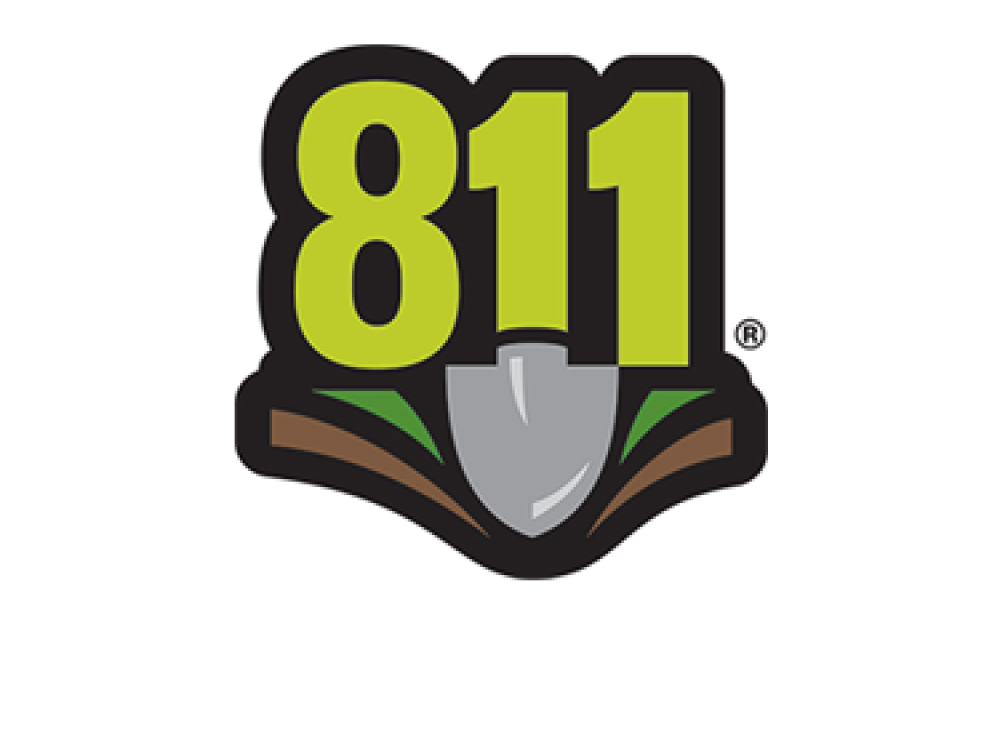 811 logo with green ‘811’ numbers above a shovel blade, representing Call 811 before digging.