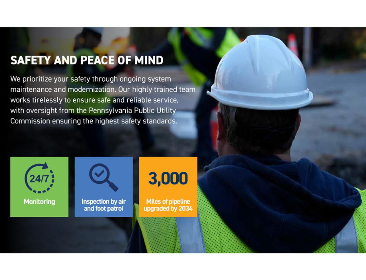 man with hardhat and words on screen